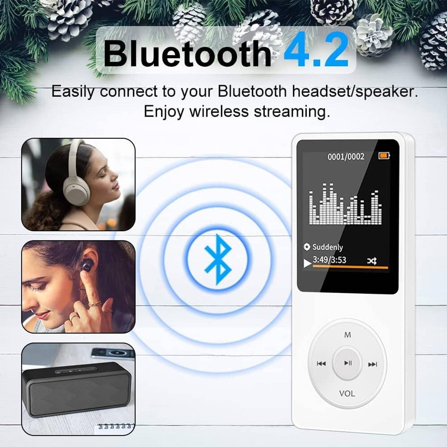 CASON 16GB Mini MP3 Player with Bluetooth - Image 2
