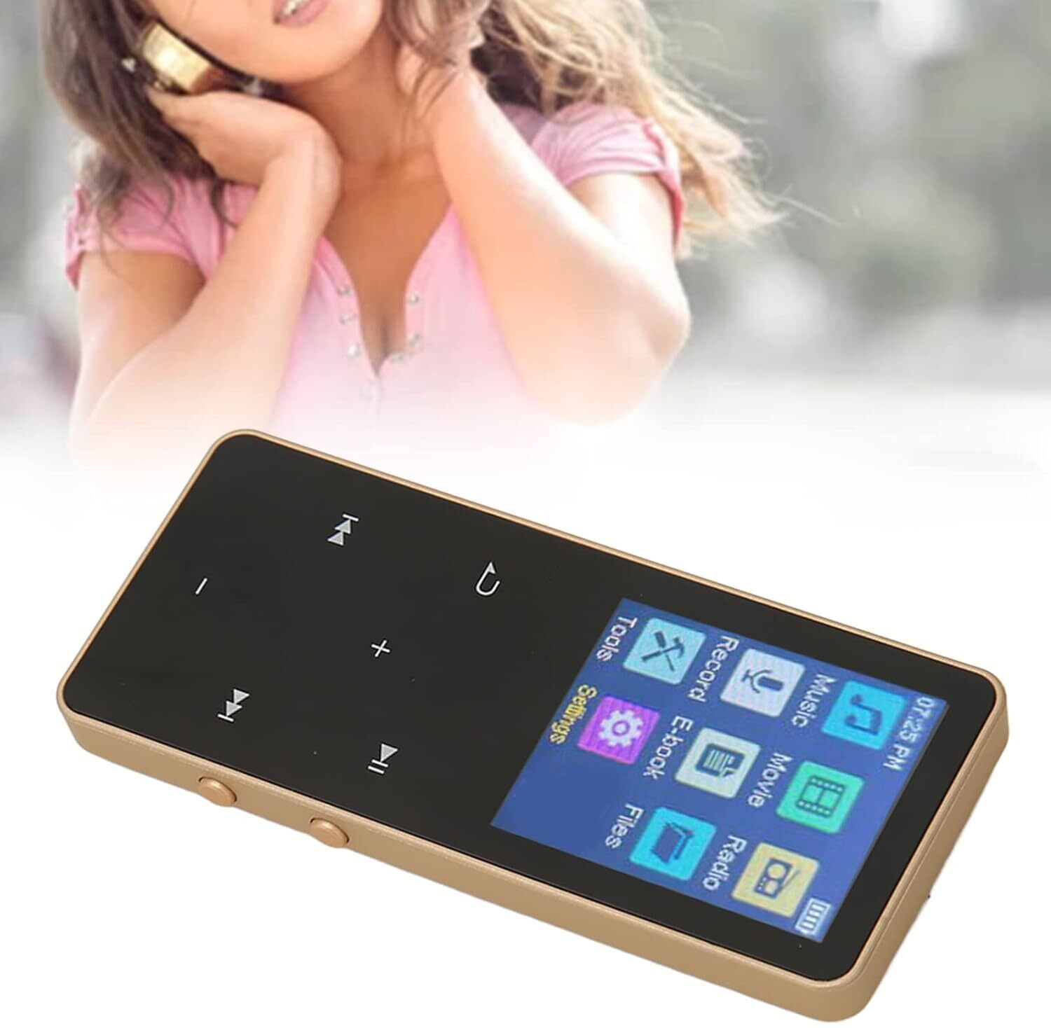 Image of DRUMSTONE Gold MP3 MP4 Player - 16GB, Noise Reduction, Portable & Travel-Friendly 16 GB MP4 Player