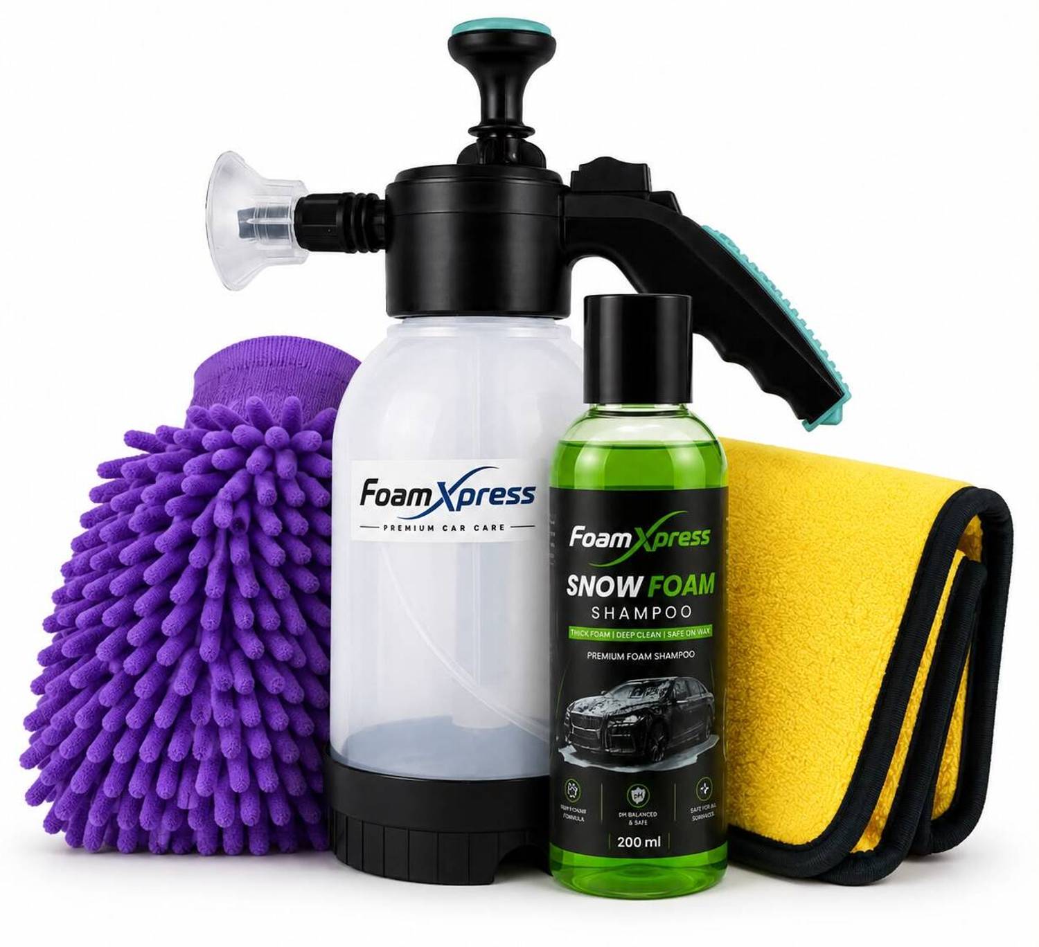 Foamxpress 1 Foam Canon Sprayer Combo with Shampoo, Cloth, 1 Washes