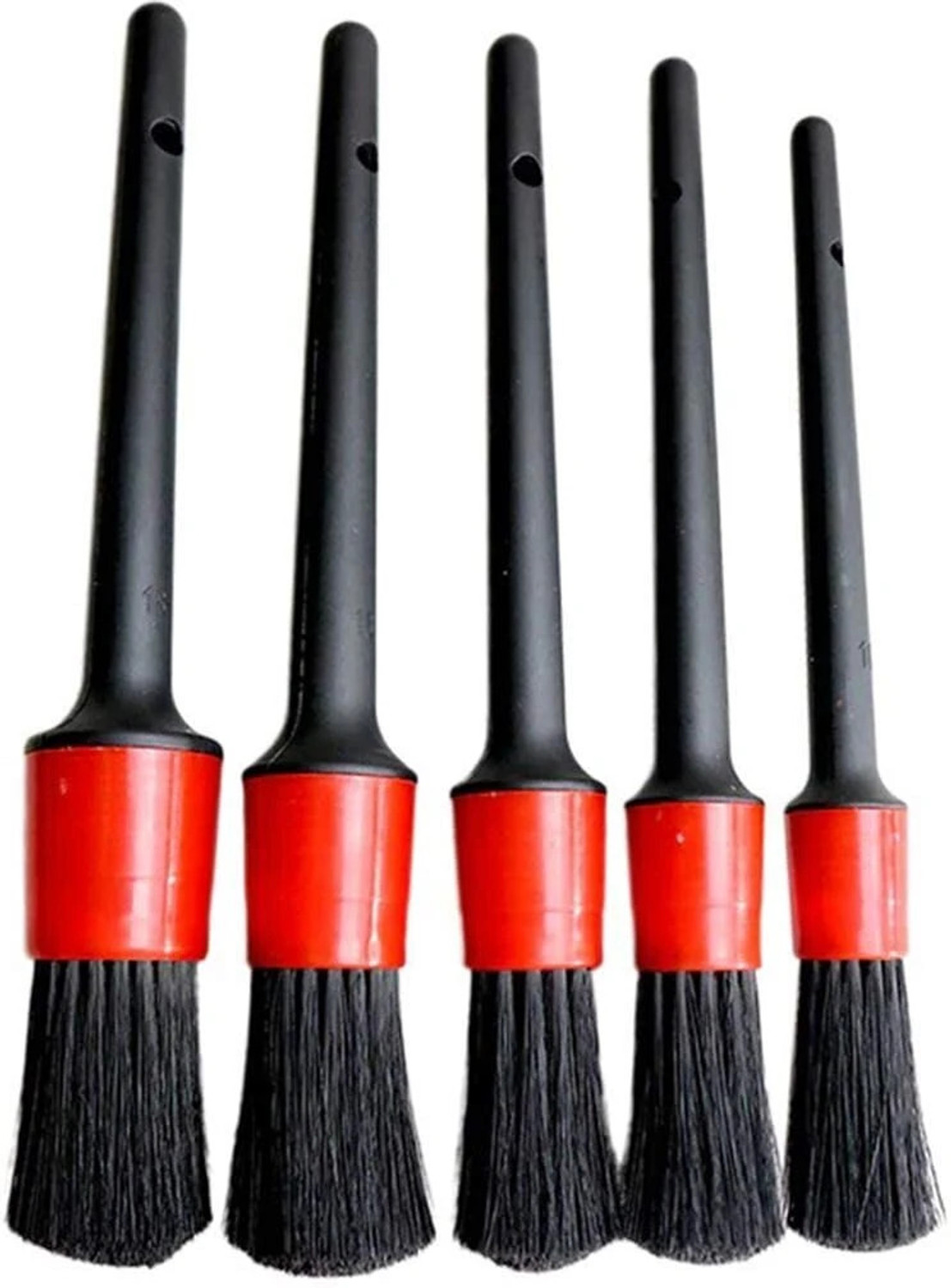 Image of GLOW FIRST Auto Detailing Brush Set 5 Different Sizes Fiber Car Cleaning Tools Kit Combo