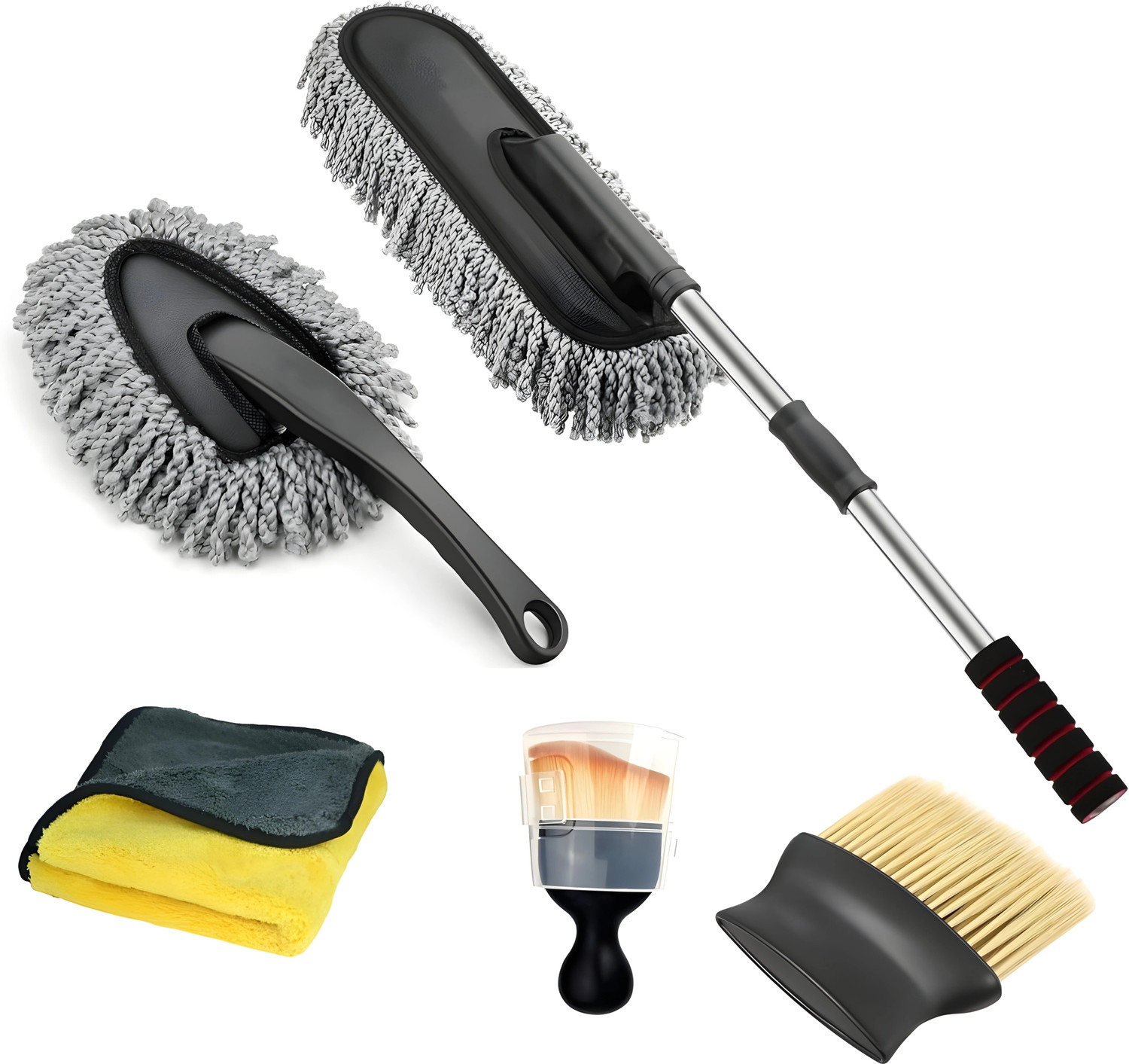 Image of Bizbee 5Pcs Microfiber Car Cleaning Combo for Full Interior and Exterior Car Wash Kit Combo