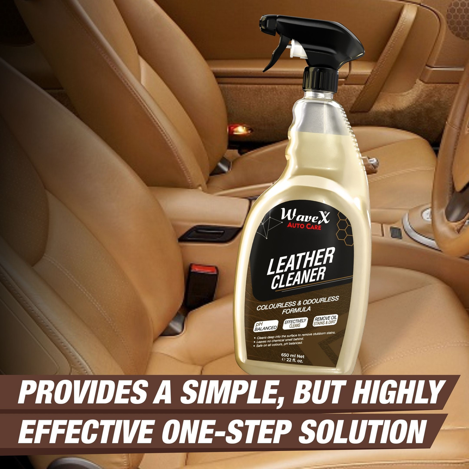 Image of Wavex Leather Cleaner 650ml, Spray Pump Combo