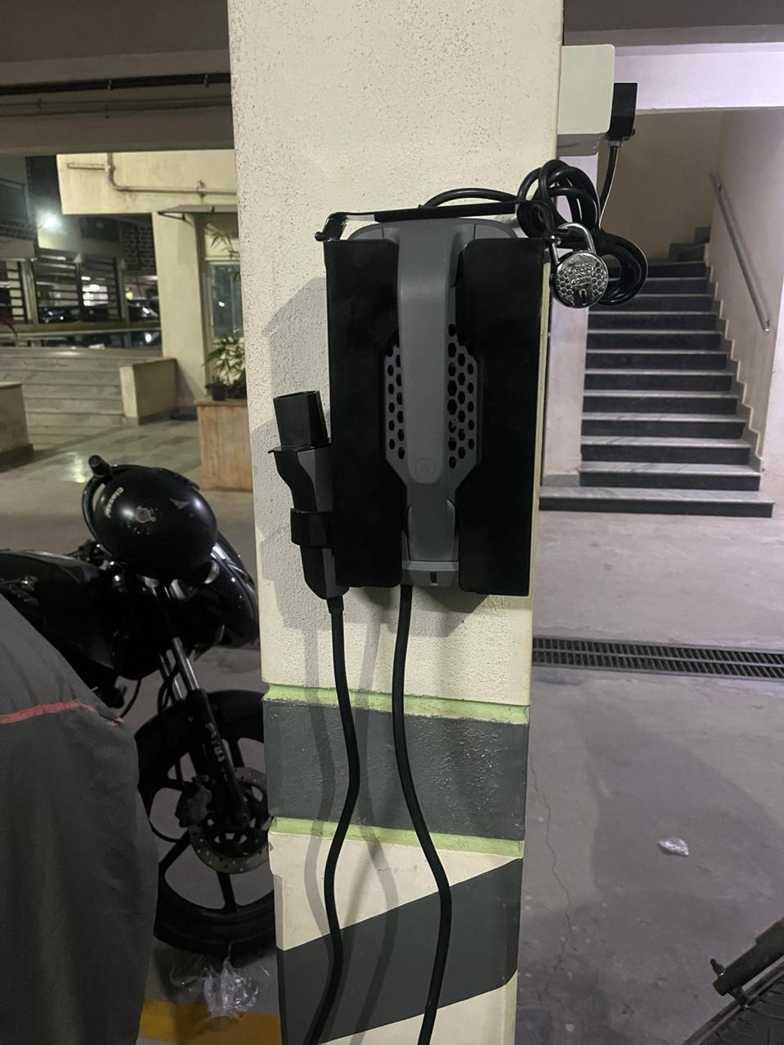 Image of MechTech ATHER 450 X Charger Holder / Wall mounted / Key lock protection / Metal make Combo
