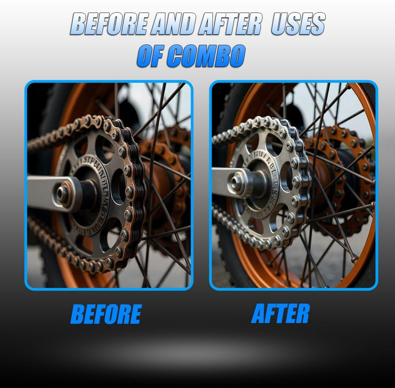 Image of Moto Genius Chain Lube Applicator, Chain Cleaning Brush Combo