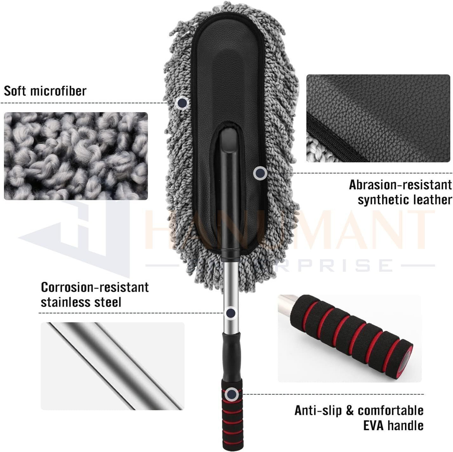 Image of H HANUMANT ENTERPRISE 2 PCS Super Soft Primium Microfiber Car Cleaning Brush Ideal as Mop Car Duster Combo