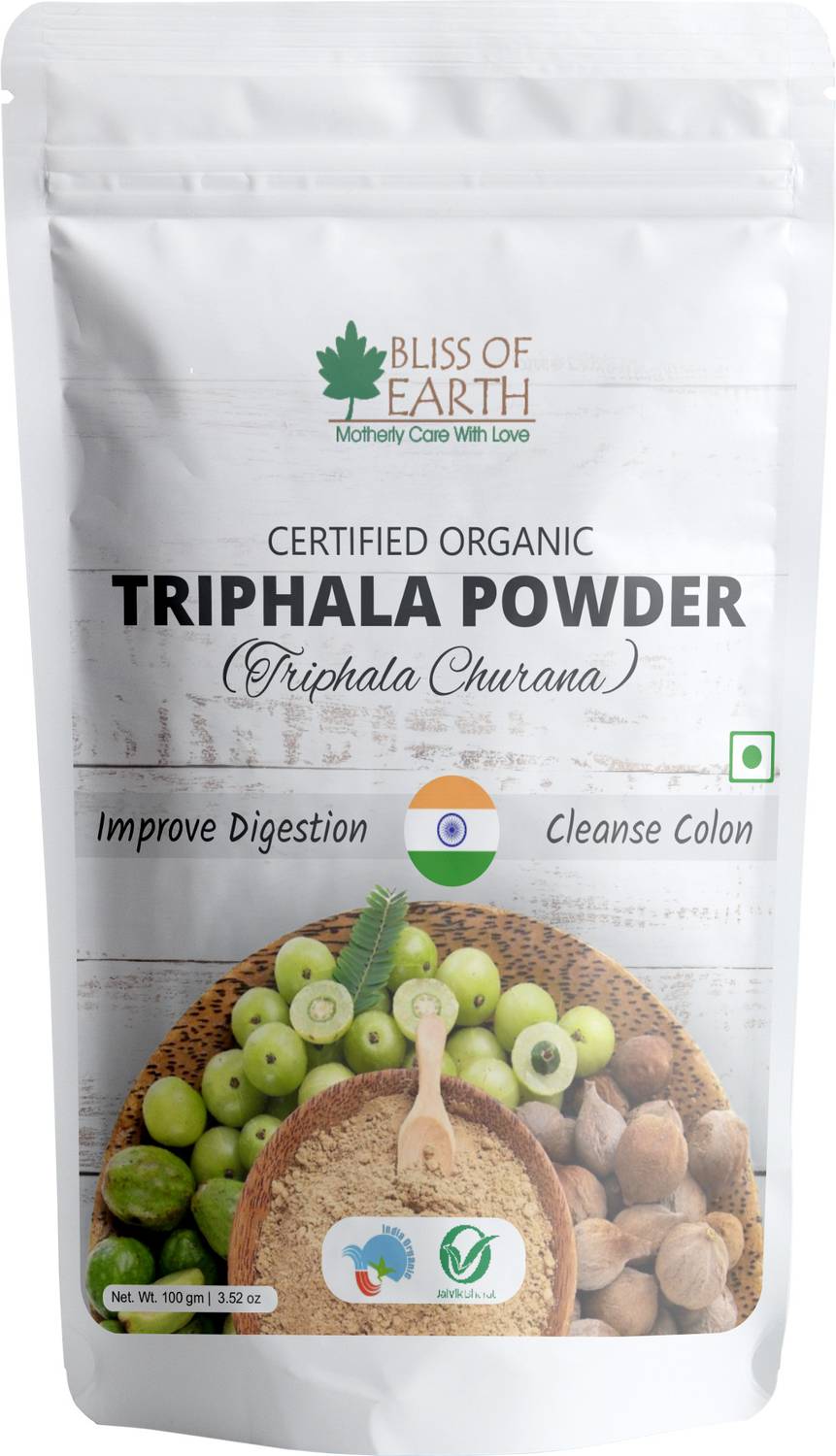 Bliss of Earth 100gm Organic Triphala Powder Churan Ayurvedic Herbal Help Digestion & Immunity