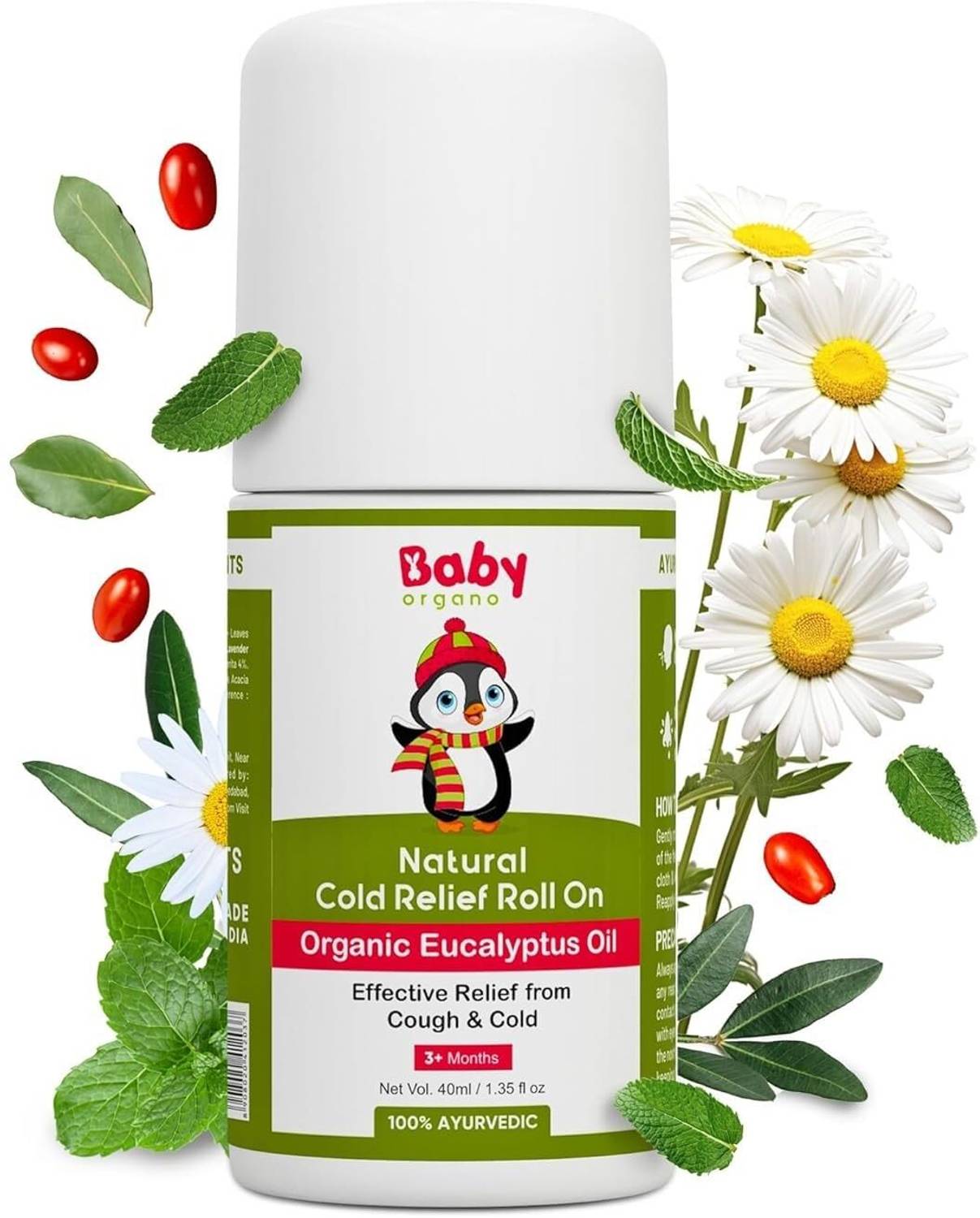 babyorgano Cold Relief Roll on for cold, cough, blocked nose and
