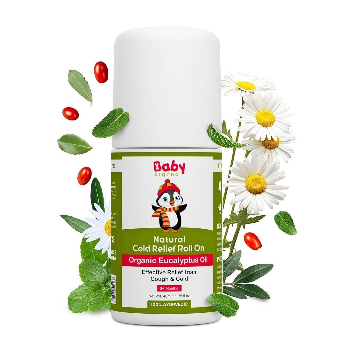 BabyOrgano Cold Relief Roll on for cold, cough, blocked nose and chest
