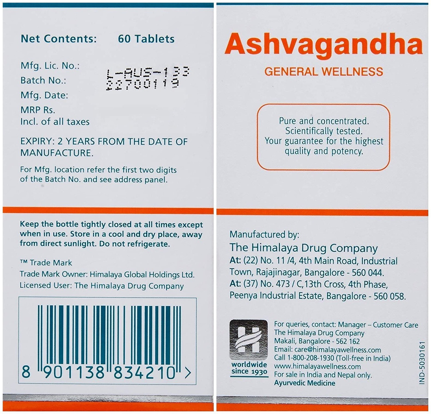 Image of HIMALAYA Ashvagandha Rejuvenates mind & Body (60)