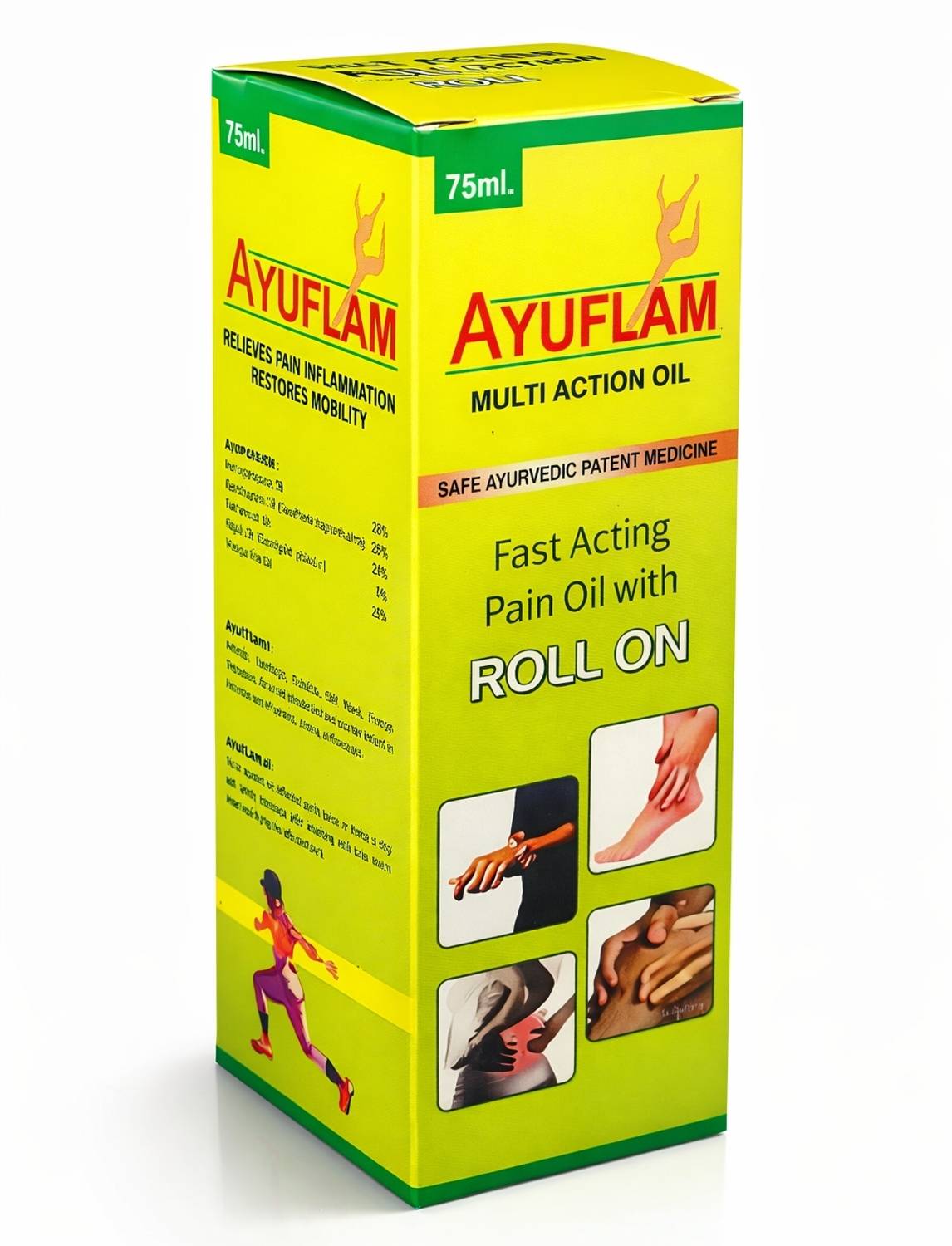 Ayusearch Ayuflam Fast Active Pain Relief Roll-On (75ml)