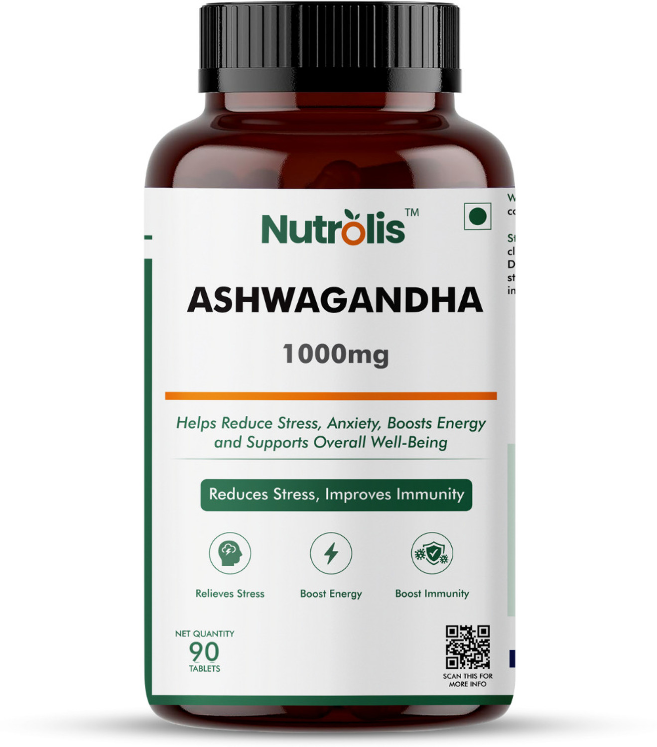 Image of Nutrolis Ashwagandha 1000mg | Boosts Immunity & Energy | Stress Relief