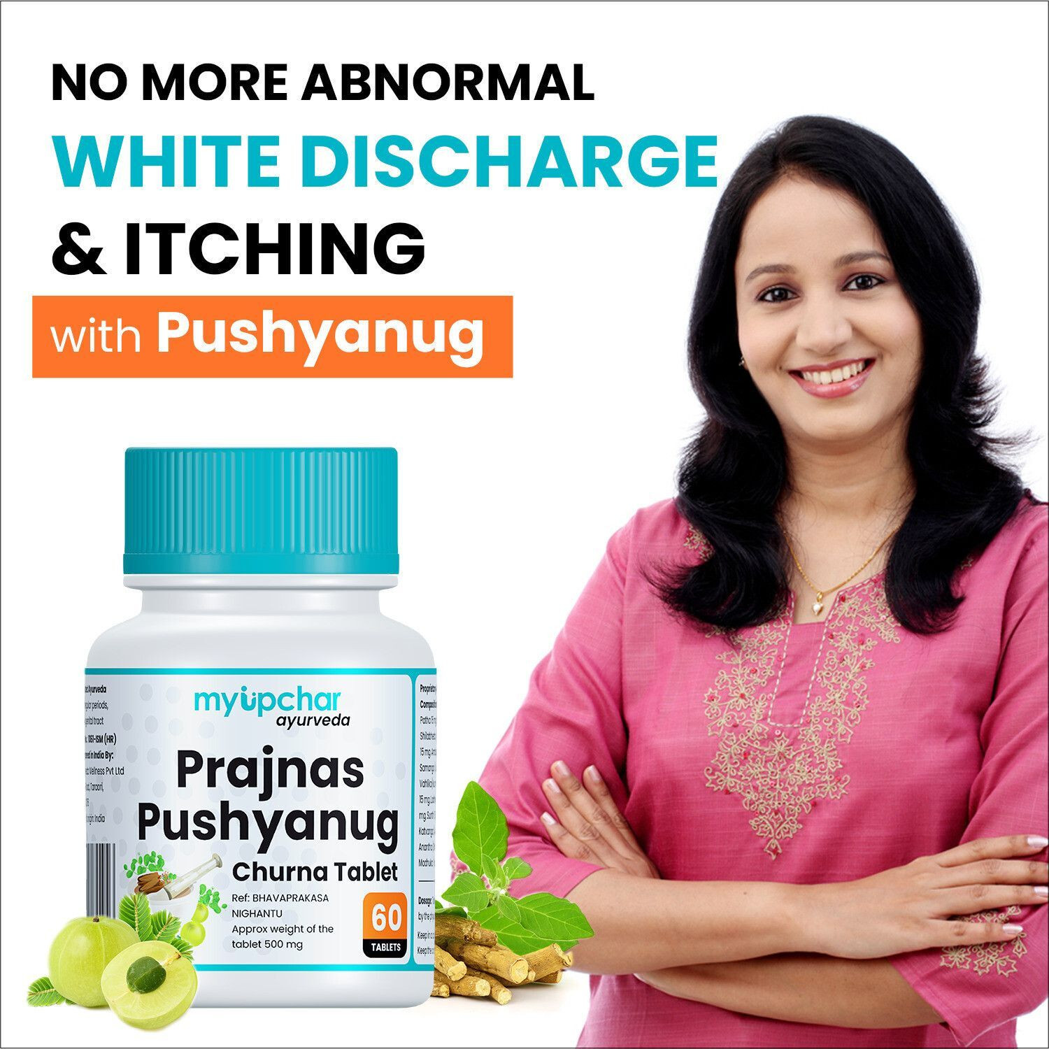Image of myupchar ayurveda Prajnas Pushyanug Churna Tablets