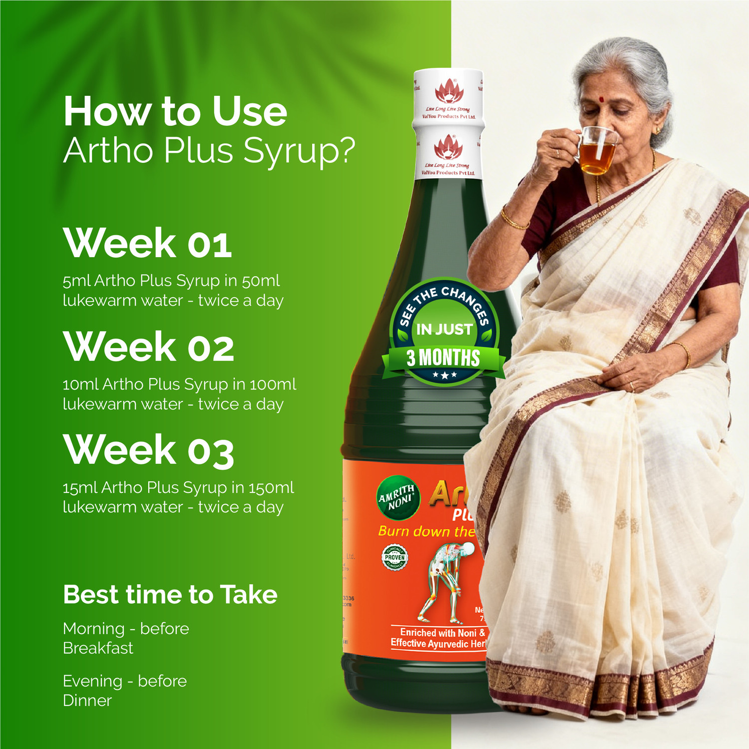 Image of AMRITH NONI Artho Plus Joint Support Syrup