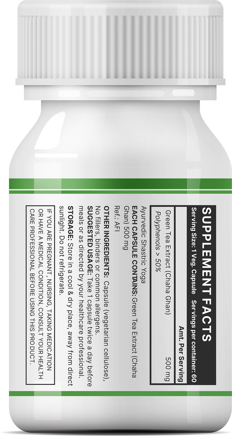 Image of INLIFE Green Tea Extract Capsules Herbal Supplement for Men Women, 500mg - 60 Capsules