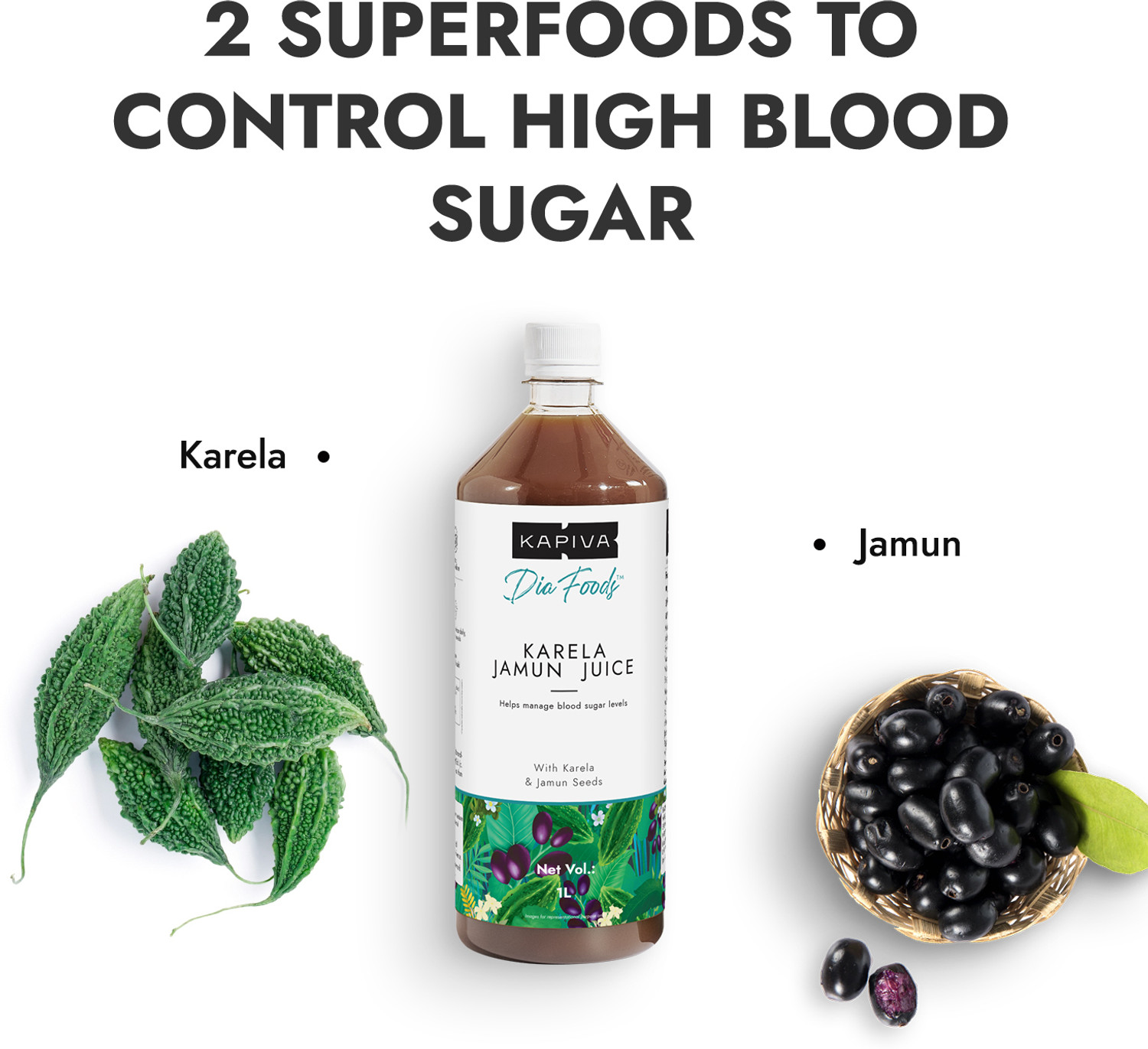 Image of Kapiva Karela Jamun Juice + Amla Juice | Power Combo