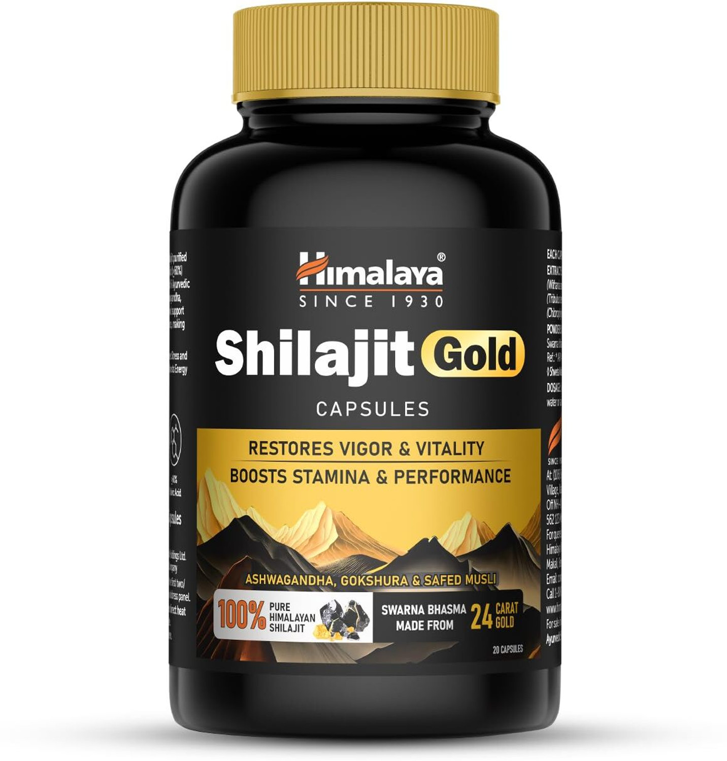 Image of HIMALAYA Shilajit Gold Capsules | 100% Pure Himalayan Shilajit + 24 Carat Gold