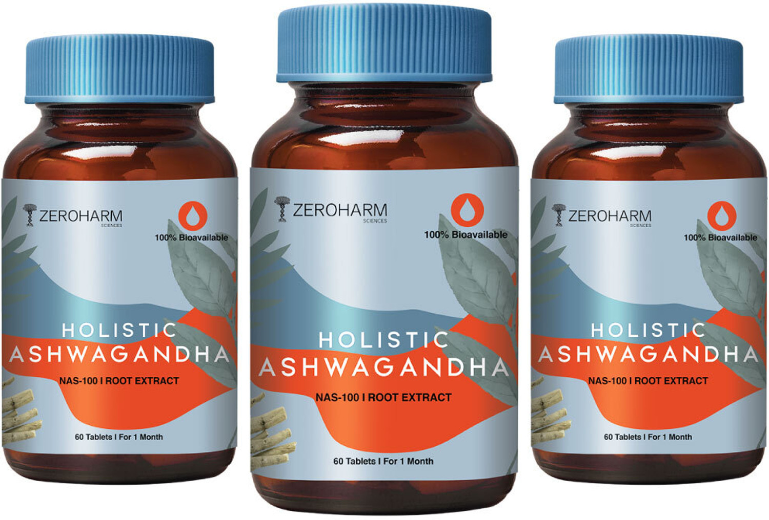 Image of ZEROHARM Holistic Ashwagandha - Nano Formulated for Energy, Stress Relief & Mood Support