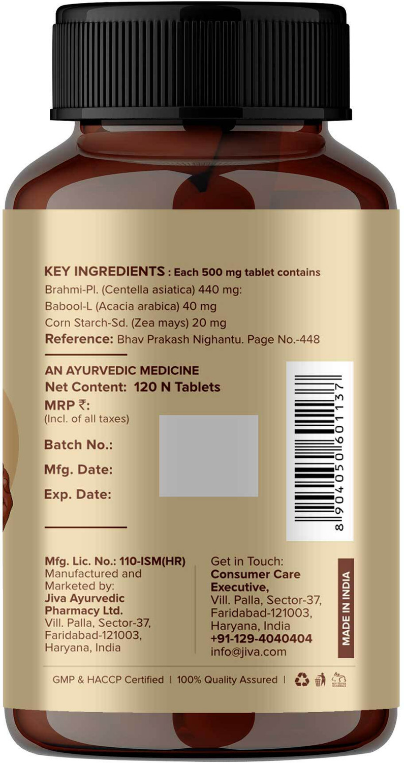 Image of JIVA Brahmi Tablet (Pack of 1) - 120 Tablets