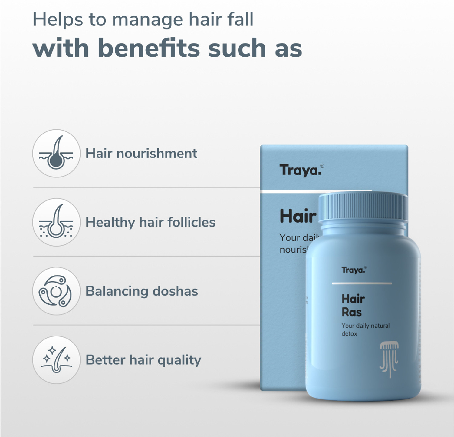 Image of Traya Hair Growth Combo, Ras (120) + Vitamins (30 Tablets)