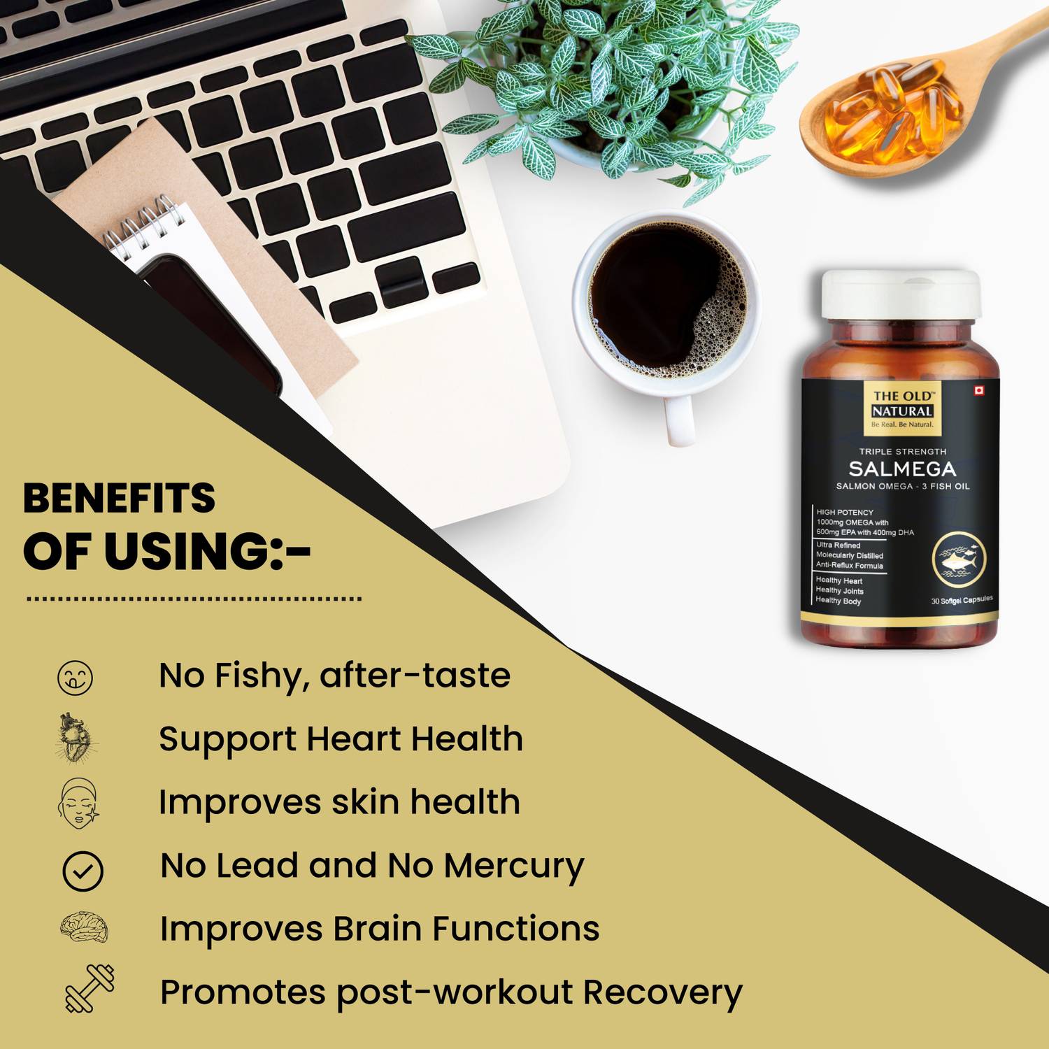 The Old Natural Salmega Triple Strength Salmon Omega-3 Fish oil T... more