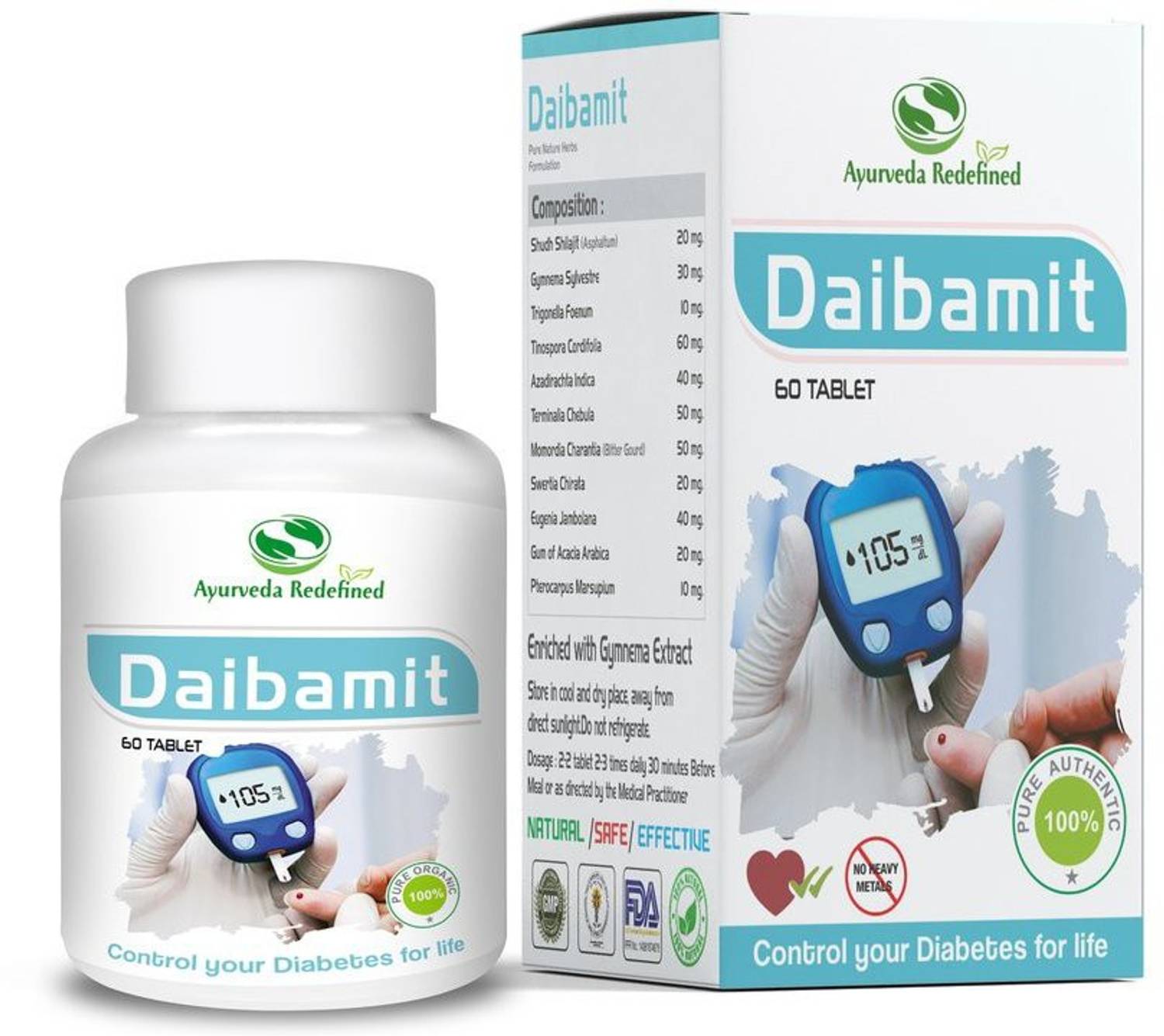 Ayurveda Redefined Daibamit Tablets, pack of 60 Tabs