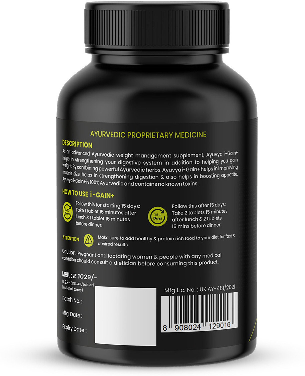 Image of Ayuvya i-GAIN+, Clinically Proven Weight Gainer Supports Nutrient Absorption