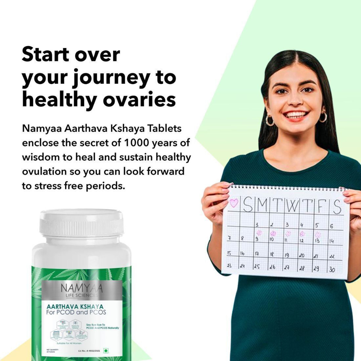 Image of Namyaa Aarthava Kshaya- For PCOD and PCOS- Pack of 60 Tablets