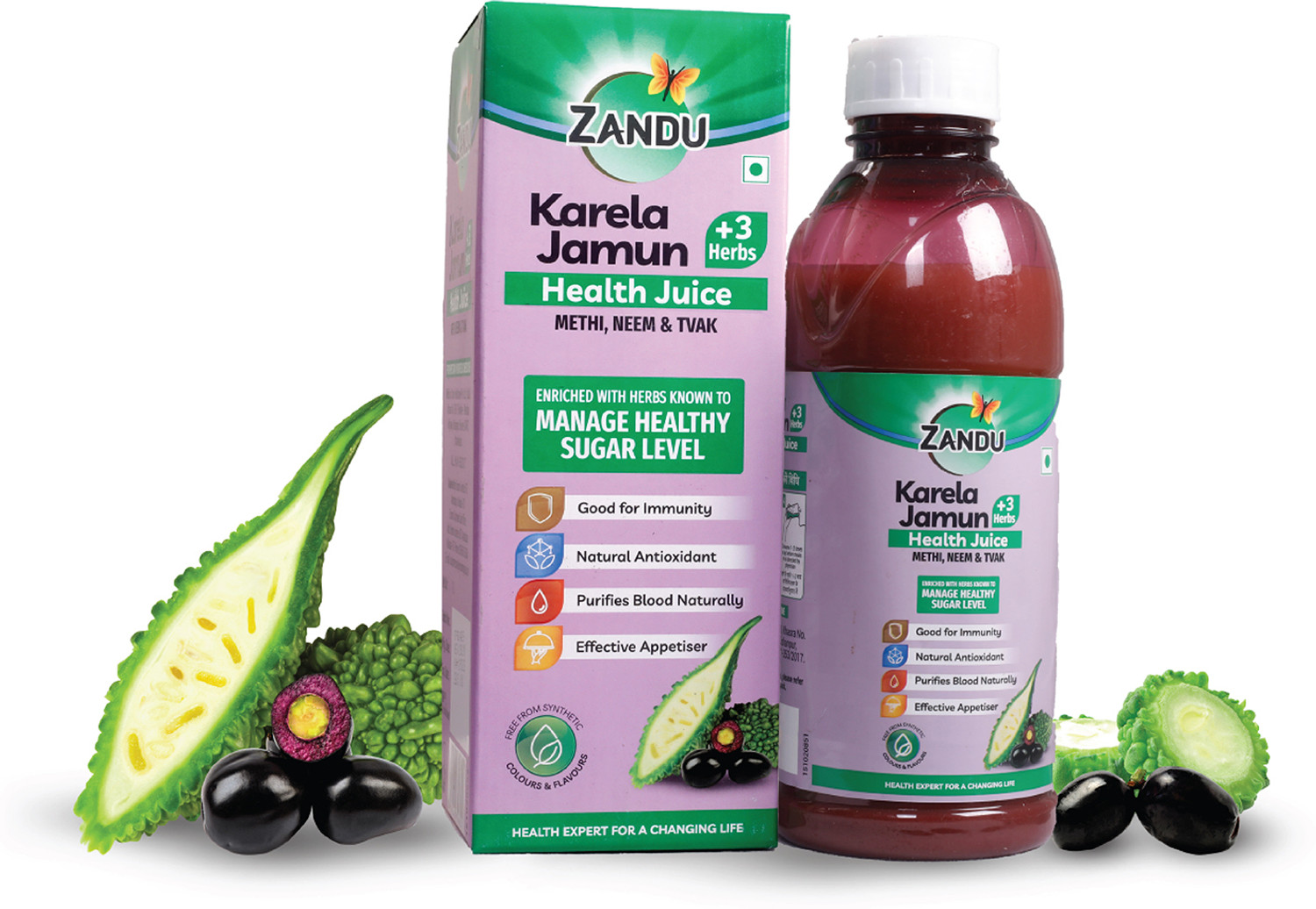 Image of ZANDU Karela Jamun + 3 Herbs Health Juice