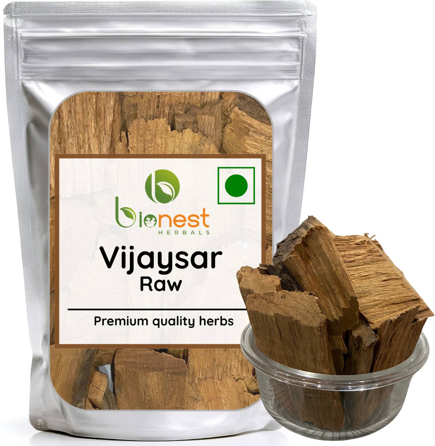Bionest Herbals Vijayasar (Raw) -100 g- Bijasar lakdi | Diabetes, cholesterol & heart support