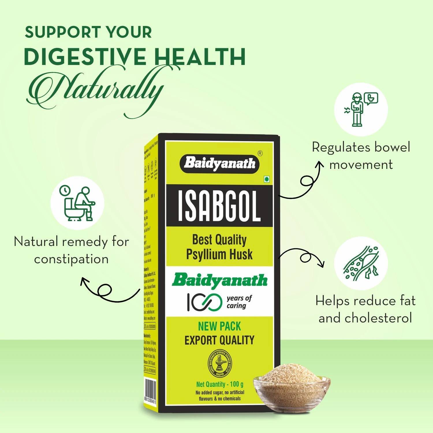 Baidyanath Isabgol Psyllium Husk Powder 100gm - Image 4