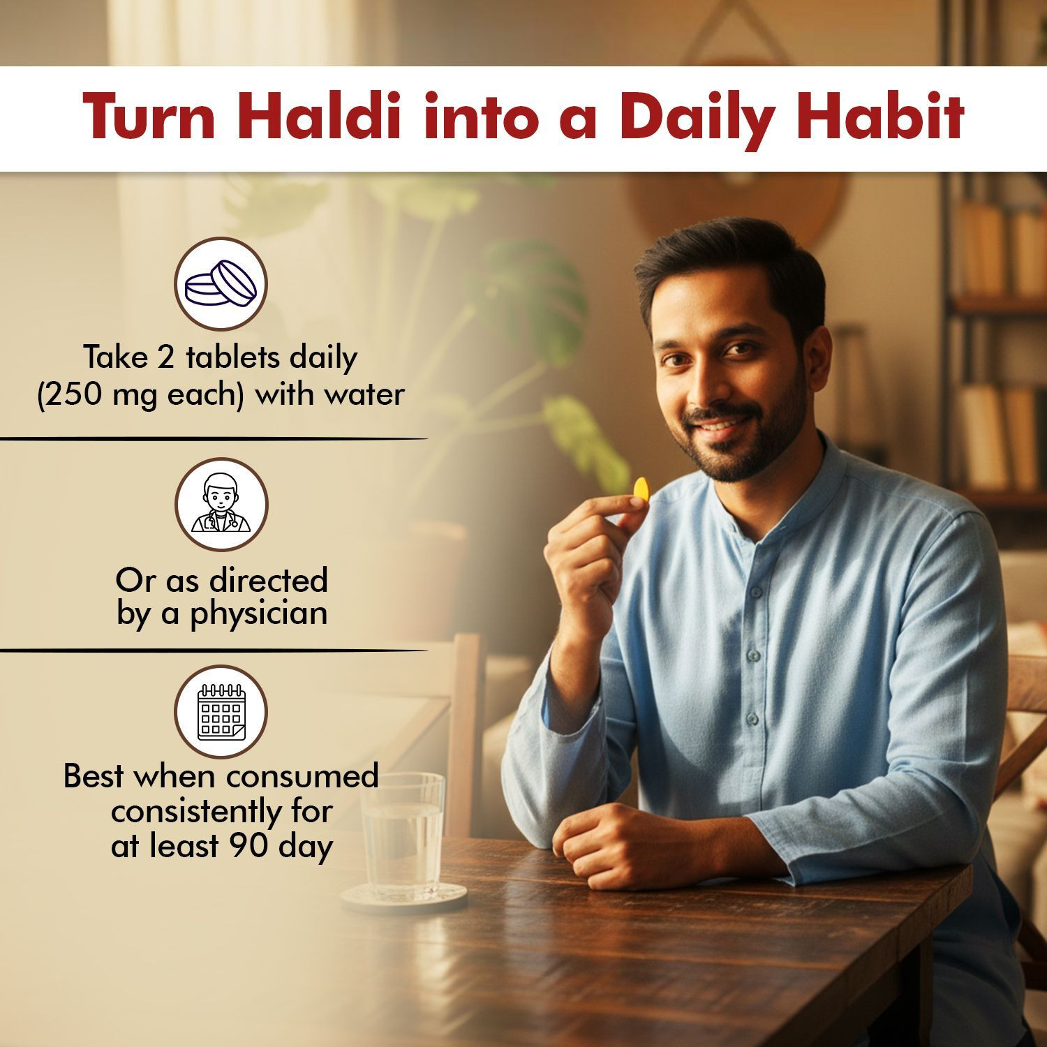 Image of Baidyanath Haldi Tablets -60 Tab| Helps Boost Immunity, Blood Cleansing & Skin Problems