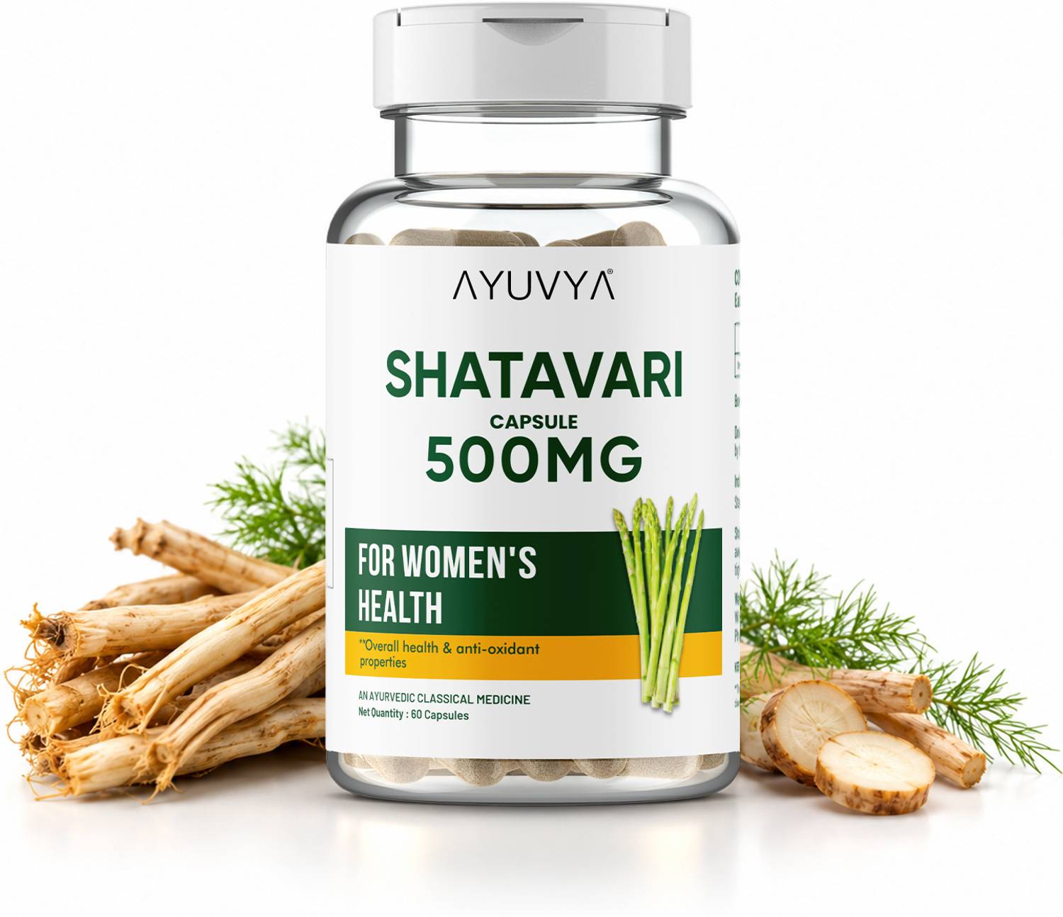 Ayuvya Shatavari Capsules, Transform Your Health, Enriched with Pure Shatavari Powder