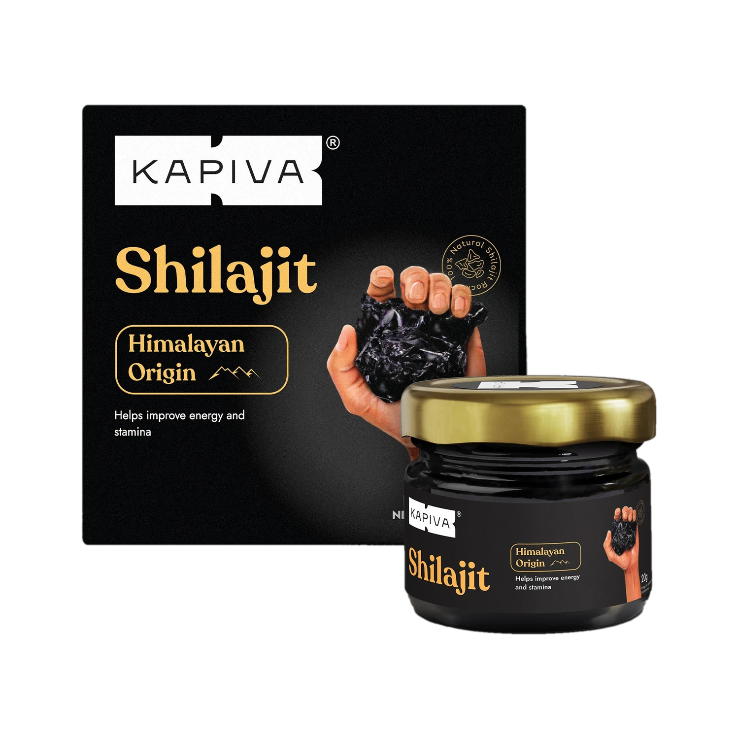 Kapiva Himalayan Shilajit Resin|Rich in Fulvic Acid|For Strength, Power & Stamina|20g