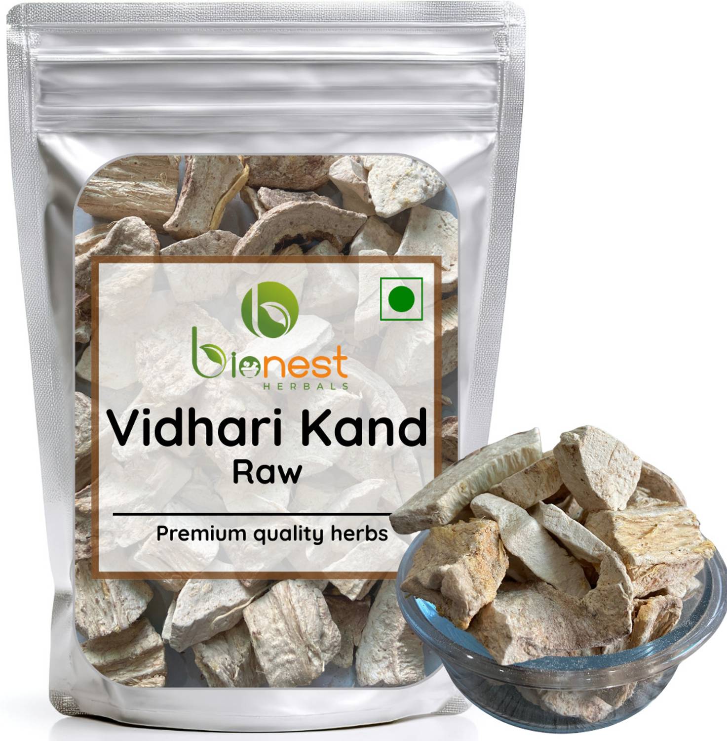 Bionest Herbals Vidhari Kand (Raw) -100 g- Bidhari / Vidari Safed | Strength, Stamina & Vitality