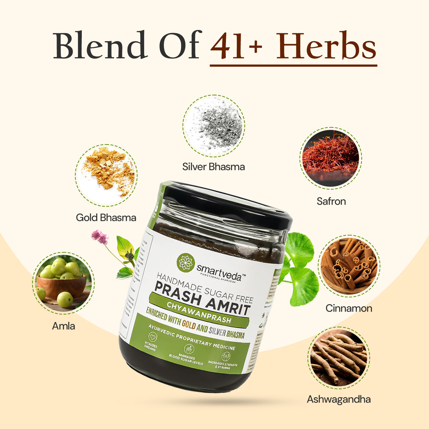 Image of Smartveda Prash Amrit - Sugar Free Chyawanprash 500g, For All Age Groups, Immunity Booster