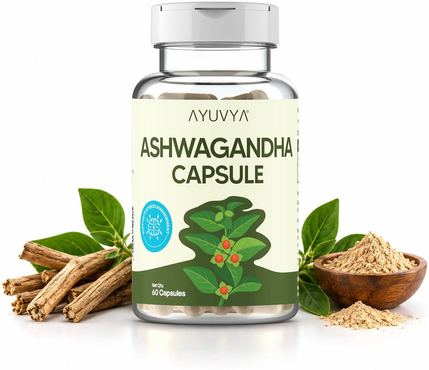 Ayuvya Ashwagandha Capsules Helps in Stress Relief & Boost Energy