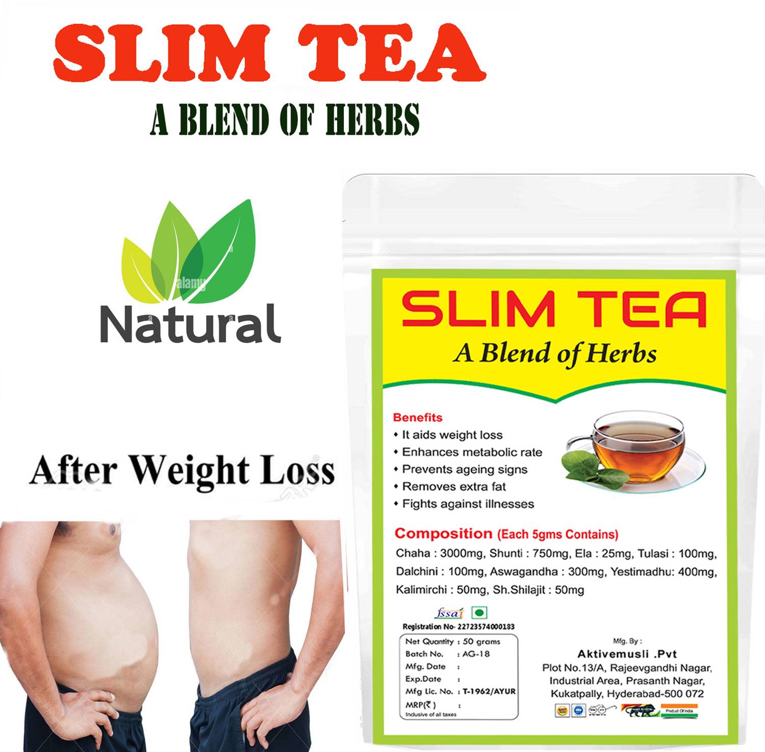 Aktivemusli GREEN Tea - Dose of Energy / FAT Loss Tea/ Premium Tea lemon SLIM Tea