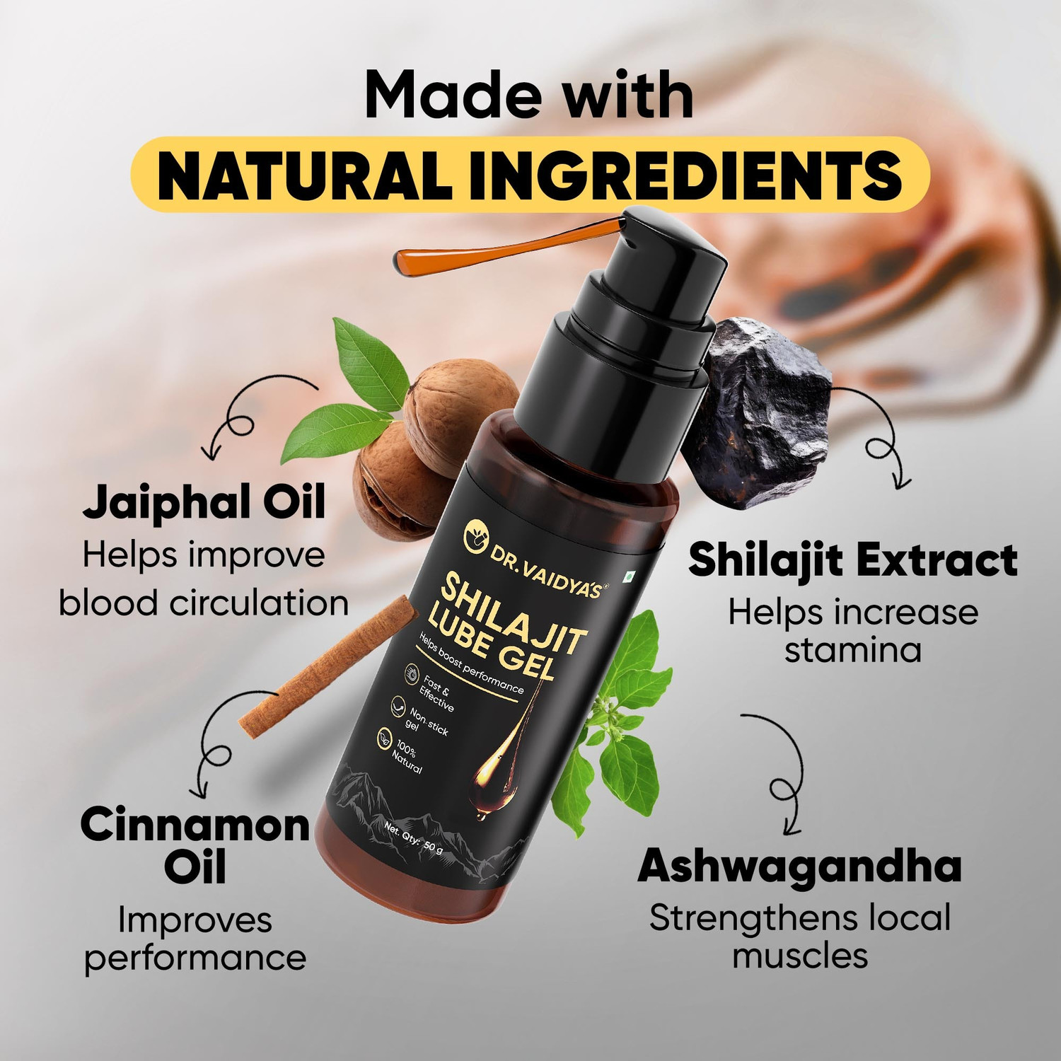Image of DR. VAIDYA'S Shilajit Lube Gel | First Ever Shilajit Infused Lube Gel | 50g Pack of 2