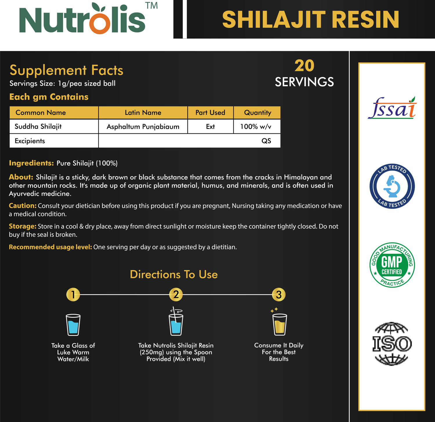 Image of Nutrolis Himalayan Shilajit Resin | High Fulvic Acid | Boost Performance, Power & Stamina