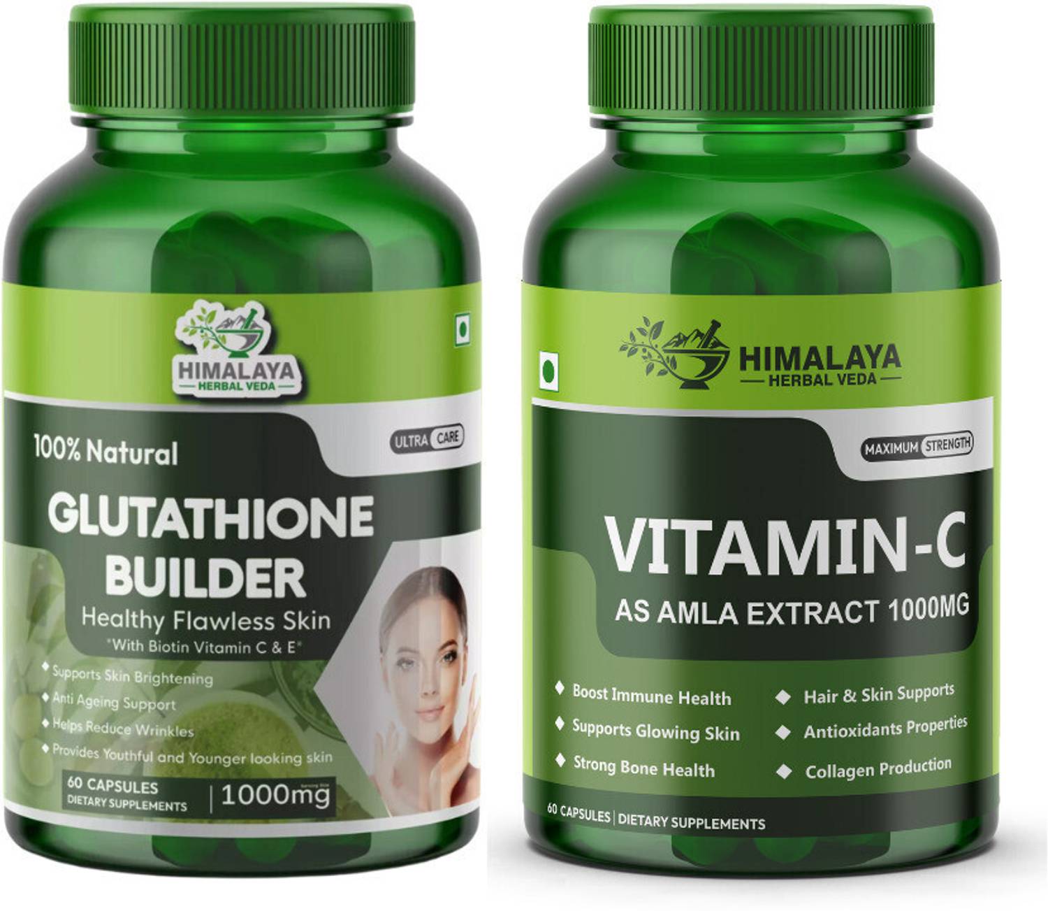 HIMALAYA HERBAL VEDA Glutathione Capsules with Vitamin C Tablets for Skin  Lightening & Whitening Price in India - Buy HIMALAYA HERBAL VEDA Glutathione  Capsules with Vitamin C Tablets for Skin Lightening &