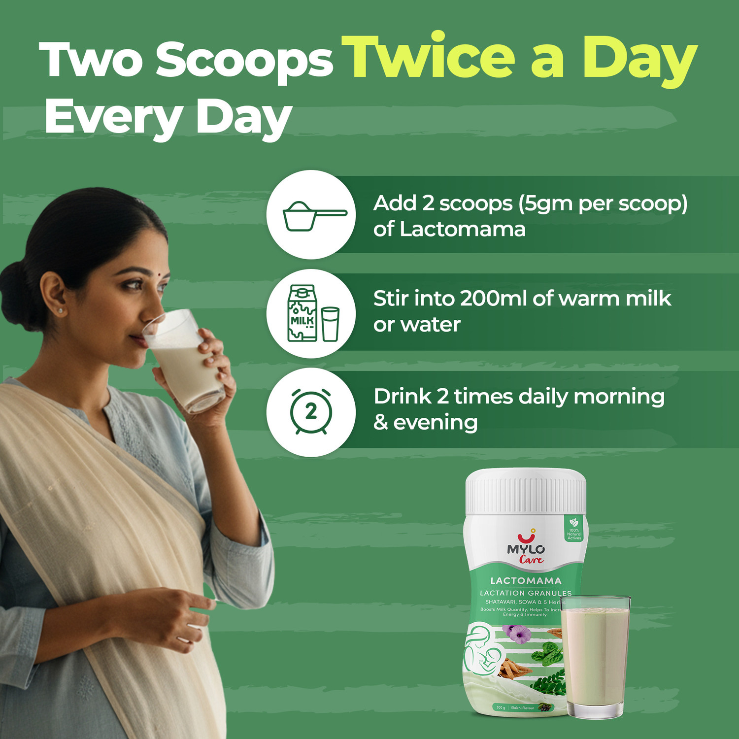 Image of Mylo Lactomama Lactation Granules with Shatavari - Elaichi & Kesar Badam