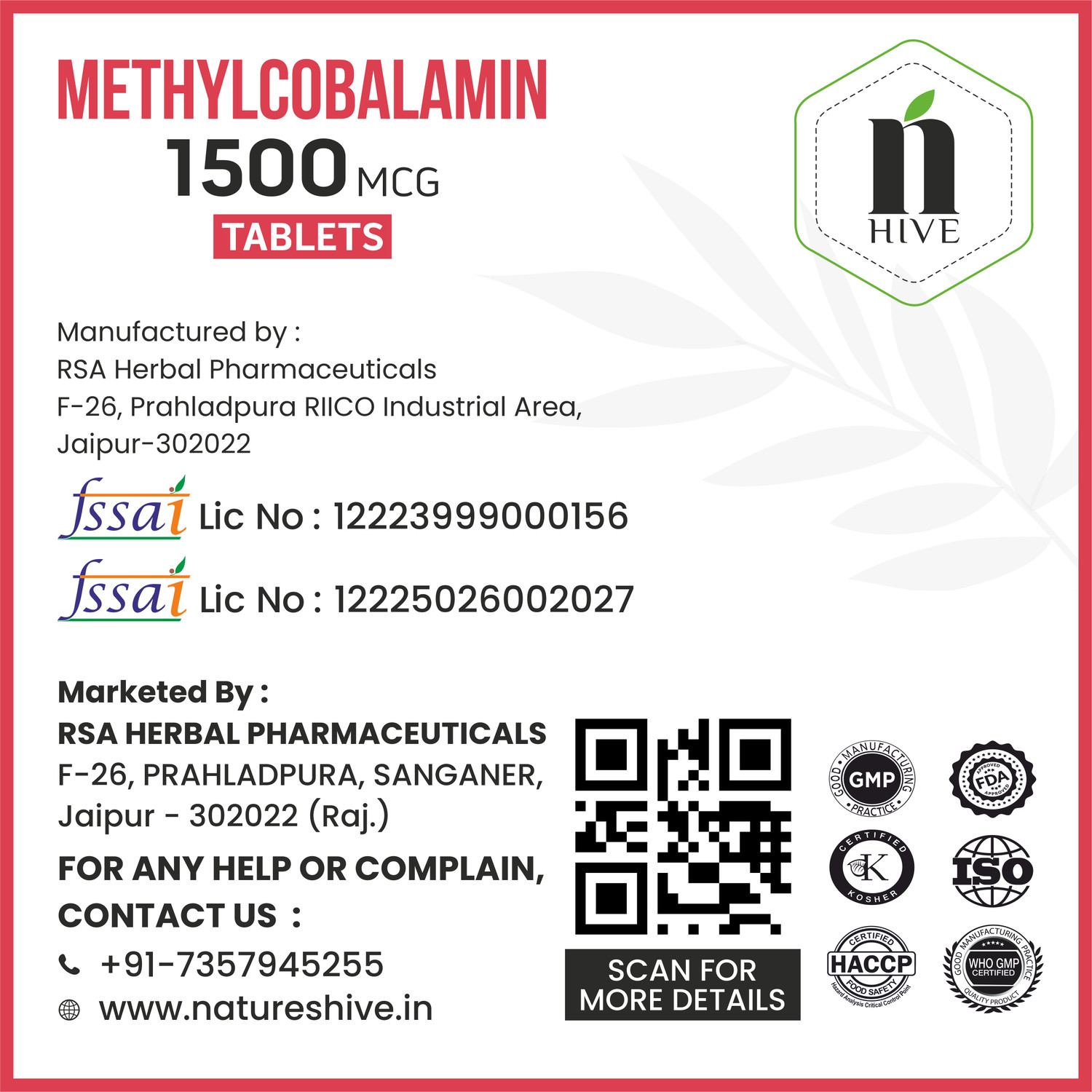 Image of Natureshive Vitamin B12 Methylcobalamin Tablets for Nerves, Energy & Immunity