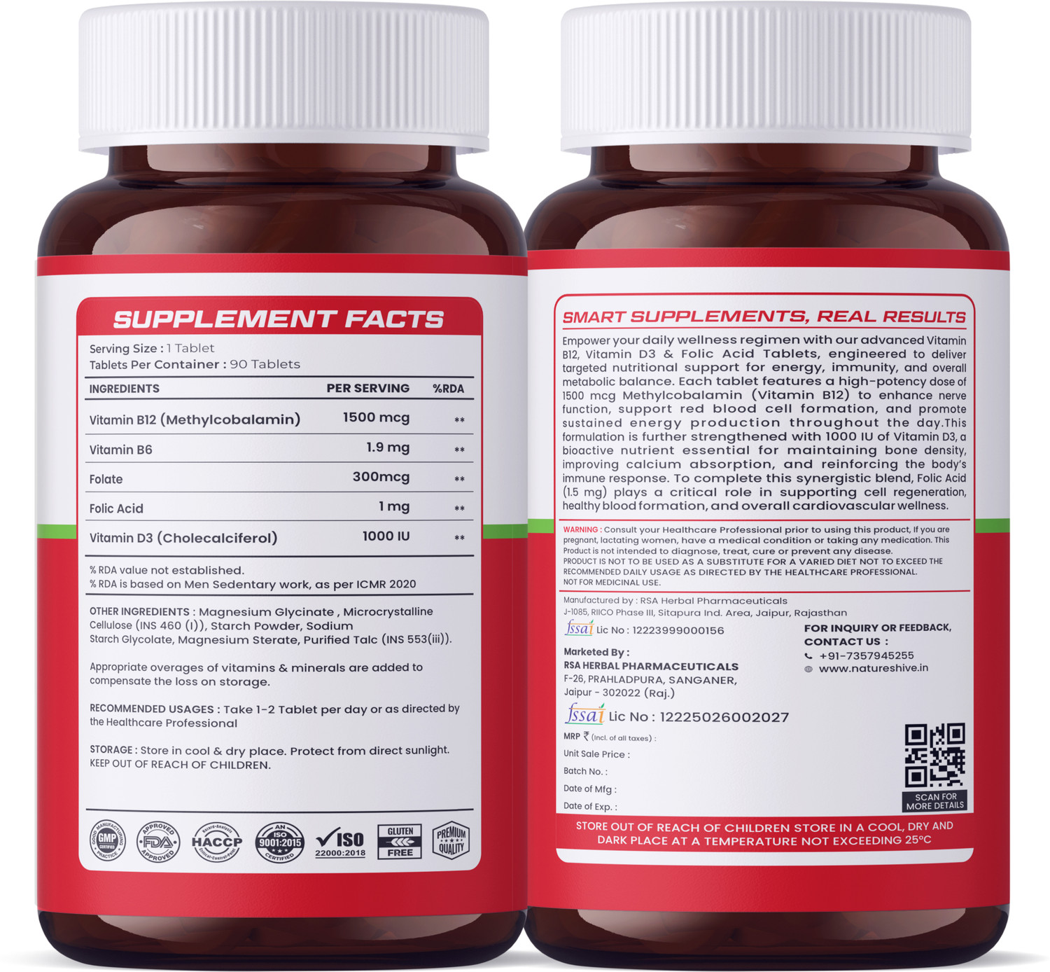 Image of Natureshive Vitamin B12 Methylcobalamin Tablets for Nerves, Energy & Immunity