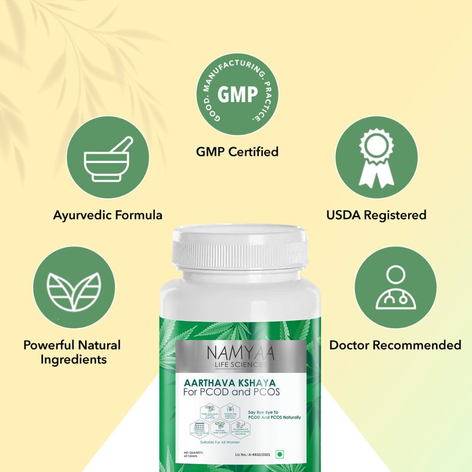 Image of Namyaa Aarthava Kshaya- For PCOD and PCOS- Pack of 60 Tablets