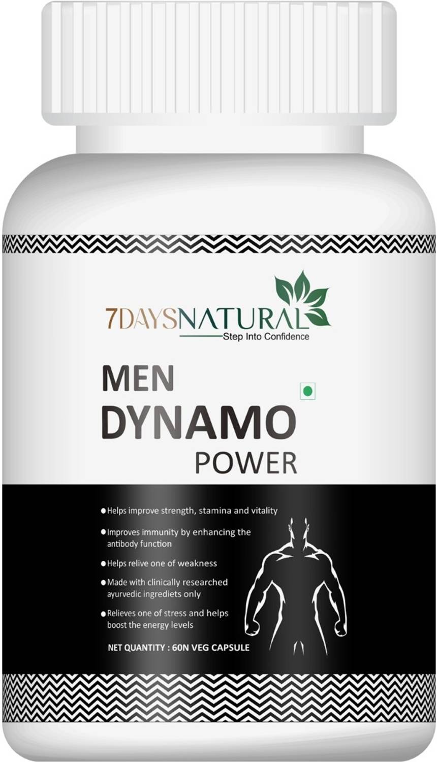 7 DAYS NATURAL Men Dynamo Herbal Capsules – Male Power, Vitality & Endurance Support