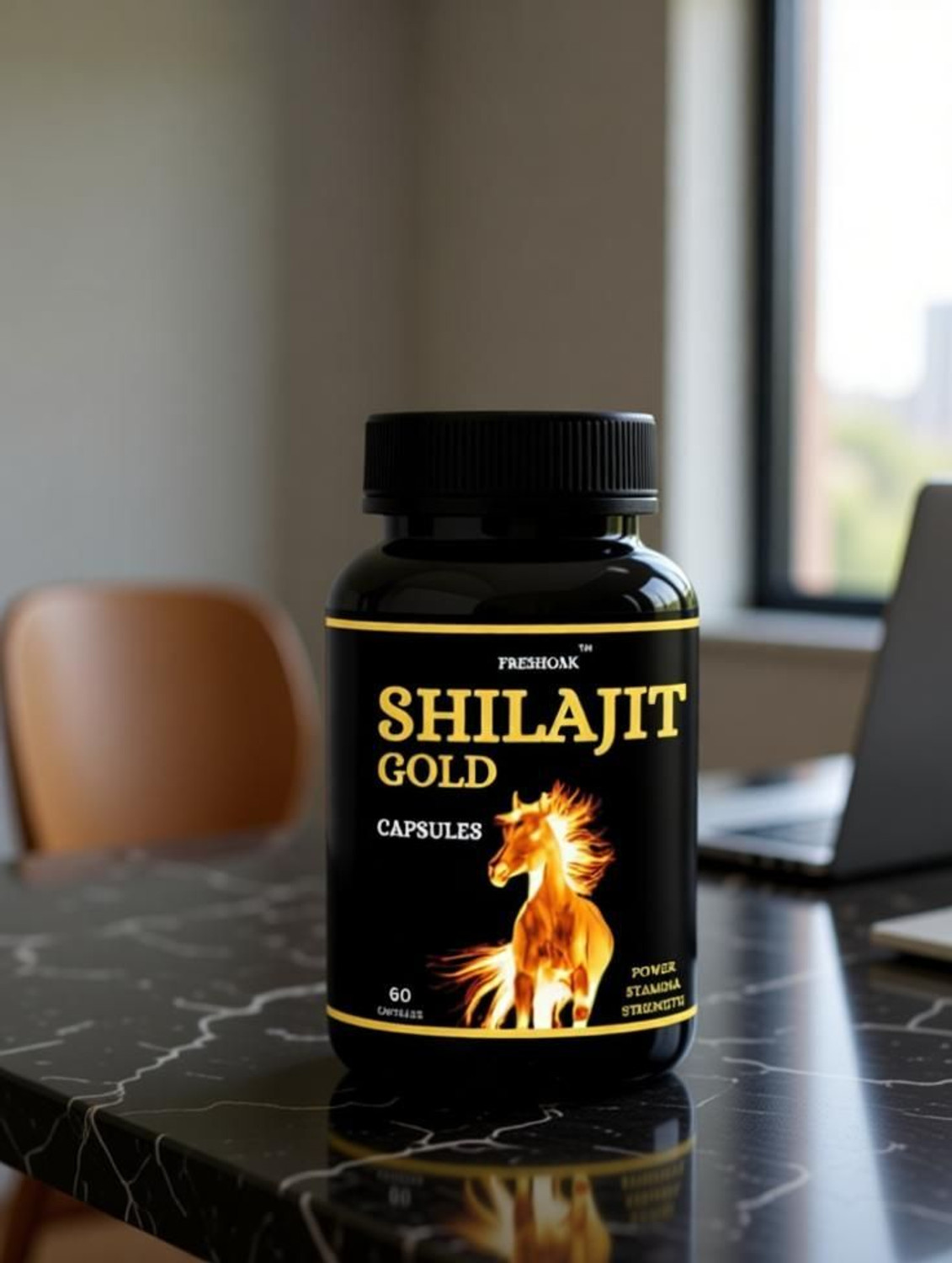 Image of freshoak SHILAJIT GOLD CAPSULES - 60 CAPSULES, 500MG -
