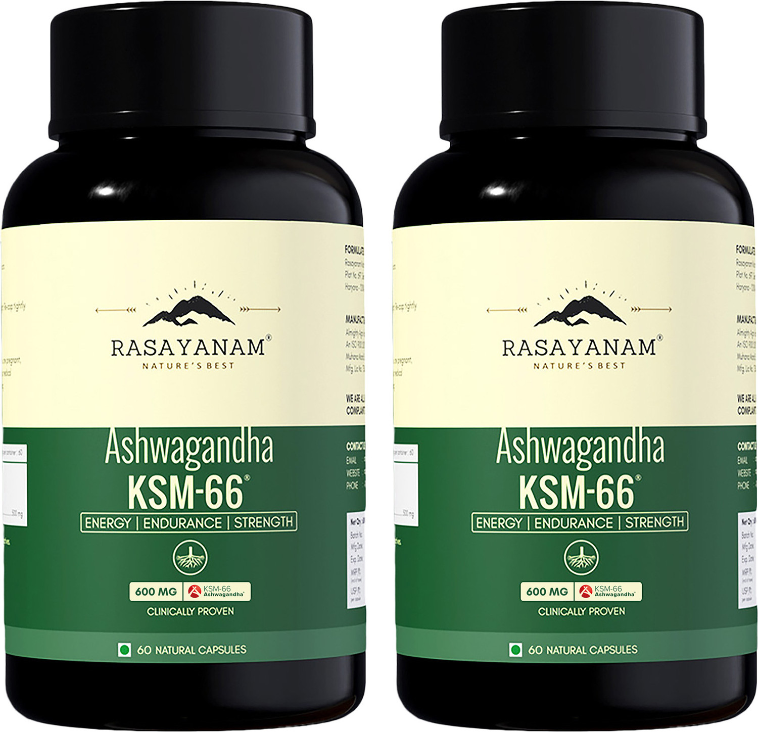 Image of Rasayanam Ashwagandha KSM-66 (600 mg) |Support Strength & Energy | Stress Relief