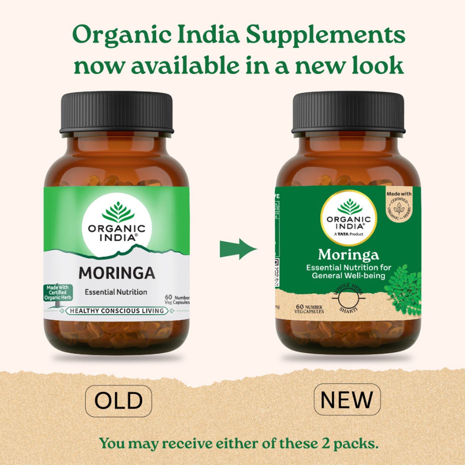 Image of ORGANIC INDIA Moringa 60 Capsules Bottle