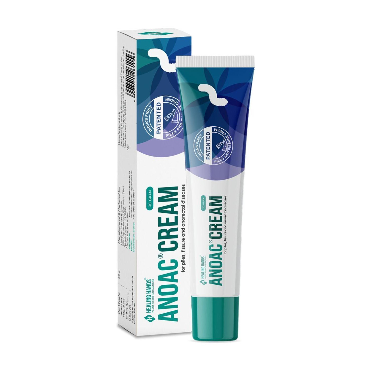 Image of Healing Hands Anoac Cream Patented Ayurvedic Piles Cream| Clinically Proven Fissure Cream