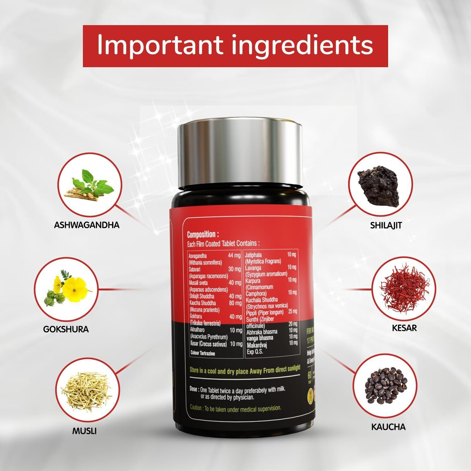 Image of A R Ayurveda Horse Fire Tablets - Ayurvedic Stamina Booster For Men
